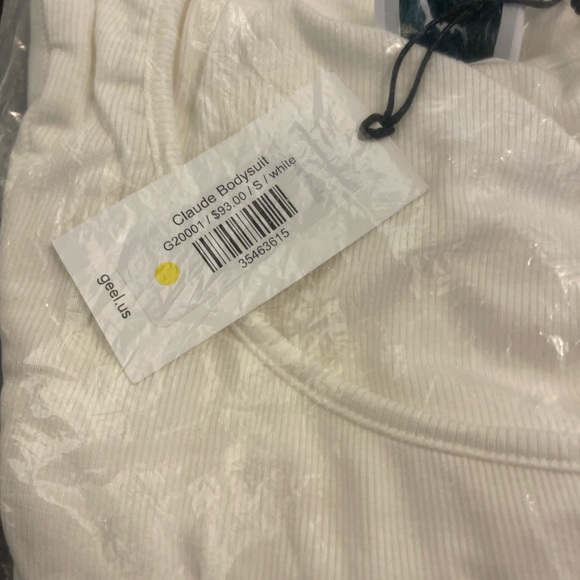 Asymmetrical Premium Micro Ribbed Modal Square Neck Long Sleeve Bodysuit NWT - Picture 4 of 13